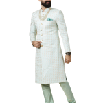 Alluring Mint Green Floral Thread Embroidered Sherwani | Father Son Combo | Jaipurio Collection